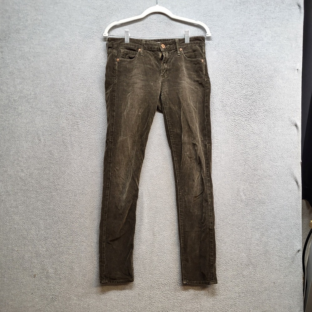 Vince Women Pants 27 Green Corduroy Skinny READ
